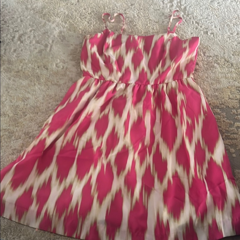 Kenzie Vibrant Pink and Cream Dress